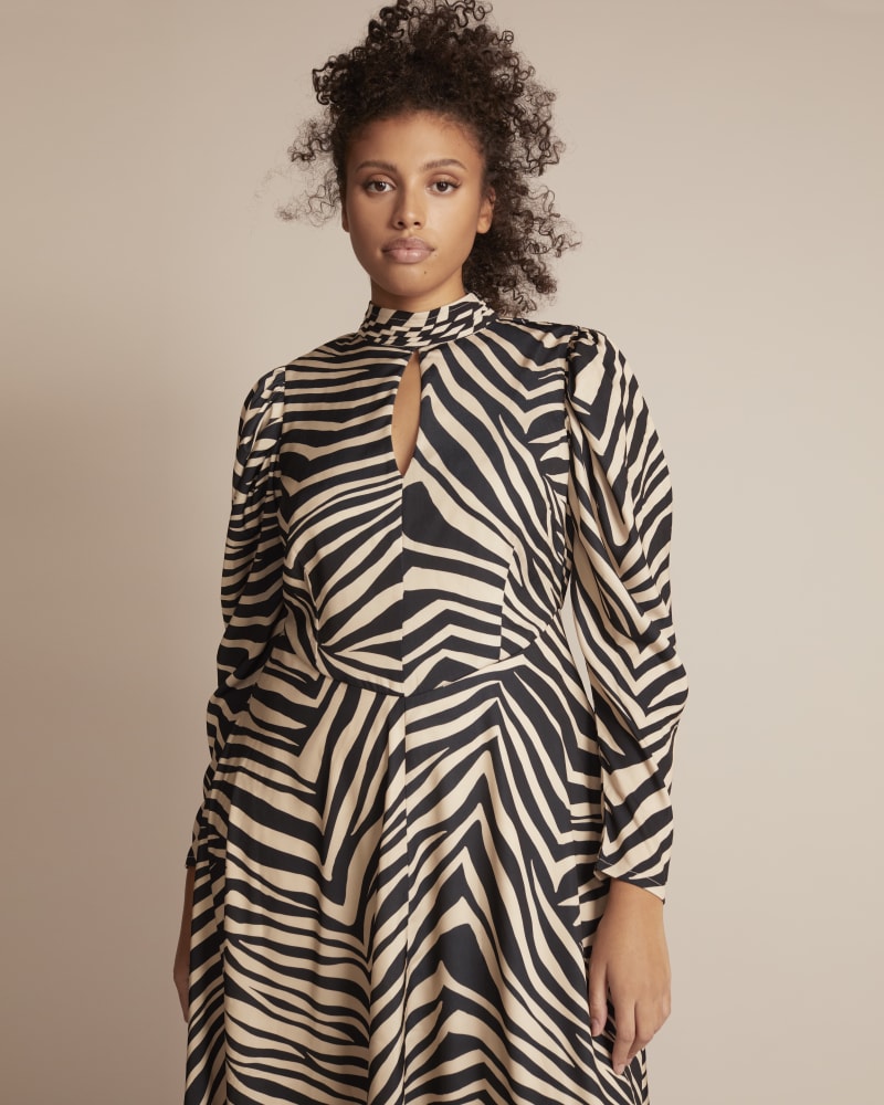 Ganni zebra print dress deals
